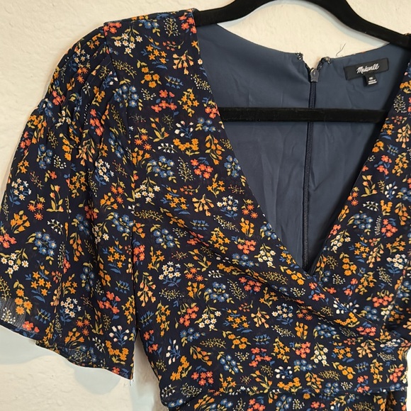 Madewell Cross-Front Mini Dress in Garden Party - Size 00 - Picture 6 of 7